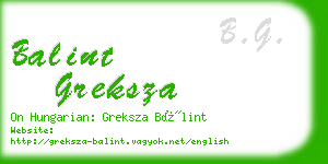 balint greksza business card